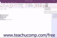 Onenote 2016 Tutorial Inserting Outlook Meetings Microsoft Training pertaining to proportions 1280 X 720