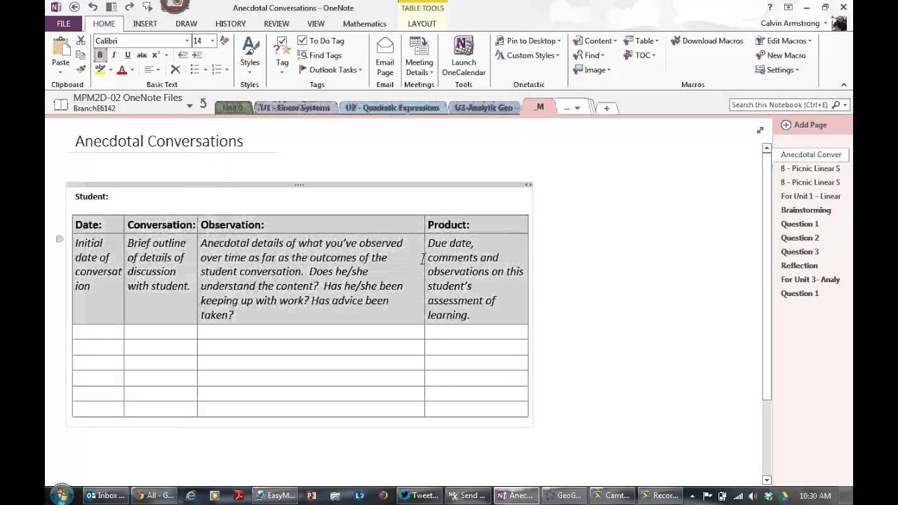 Onenote Create Template Enom with regard to measurements 1280 X 720