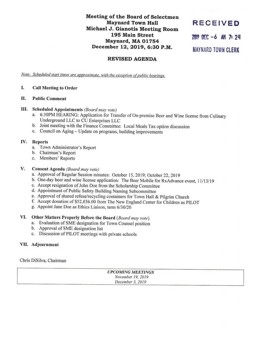 Open Meeting Law Guidelines Notice Of Meetings And Room for measurements 1000 X 1294