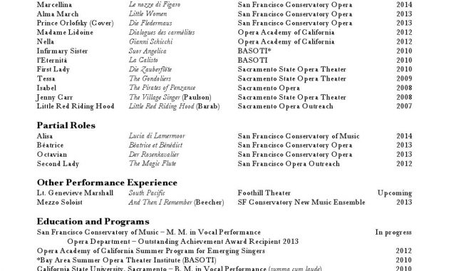 Opera Singer Resume Free Resume Templates Portfolio And in dimensions 1156 X 1496