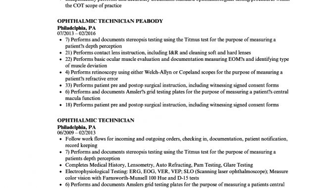 Ophthalmic Technician Resume Samples Velvet Jobs inside dimensions 860 X 1240