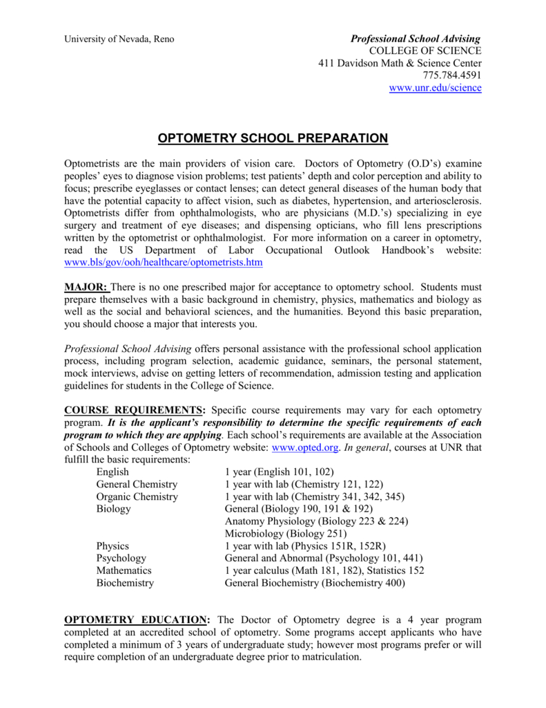 Optometry School University Of Nevada Reno inside measurements 791 X 1024