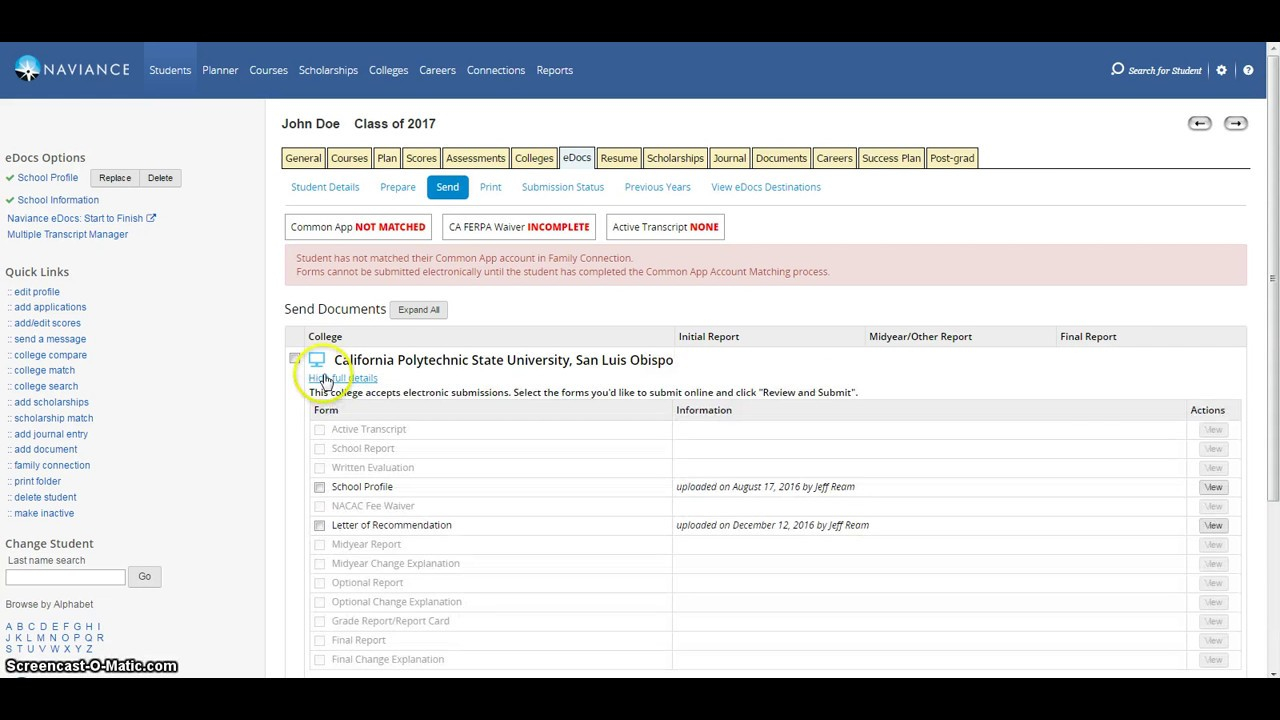 Outdated Naviance Teacher Tutorial Uploadingsending Letters Of Recommendation regarding proportions 1280 X 720