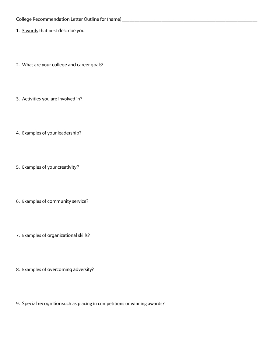 Outline For Recommendation Letter Debandje with measurements 900 X 1165