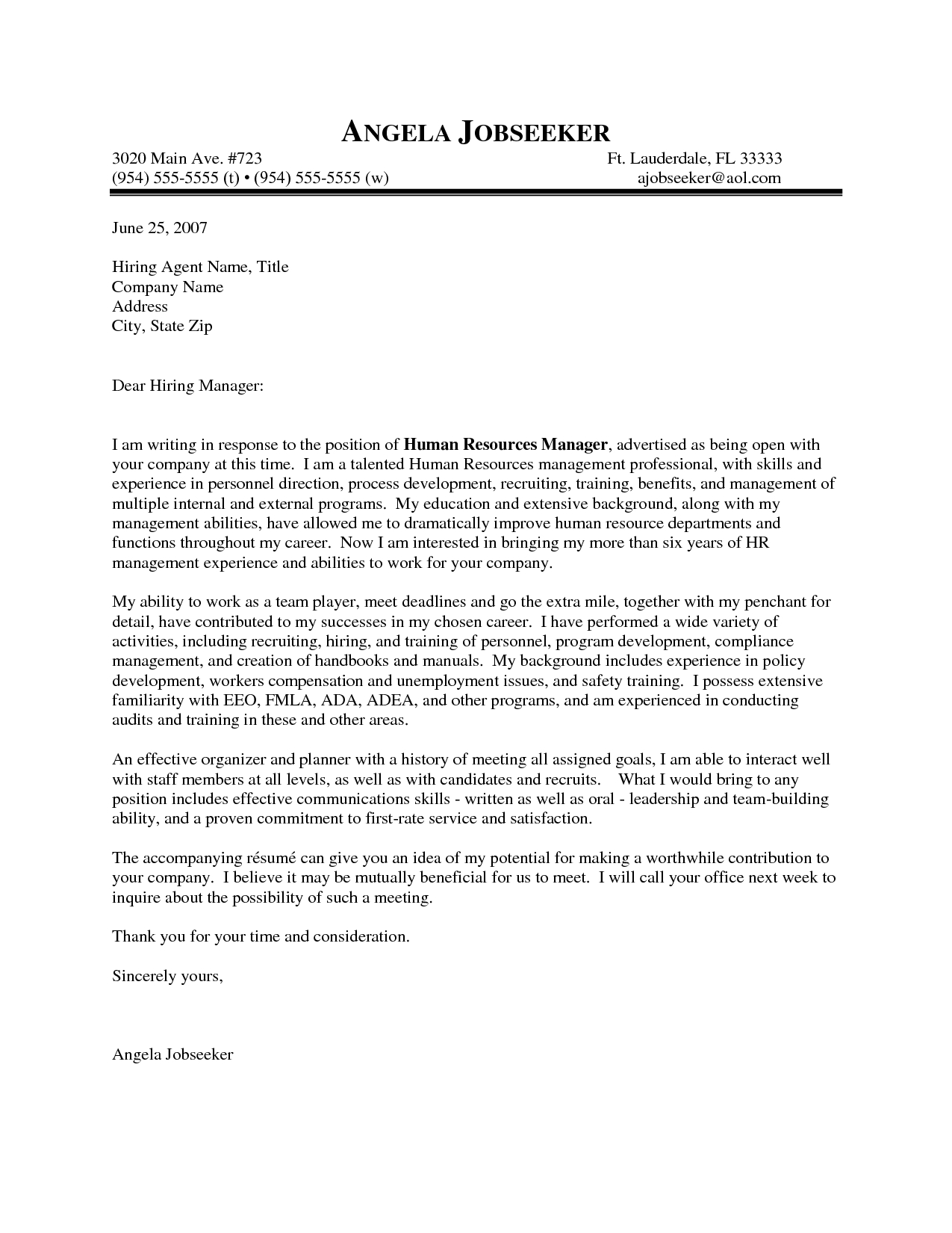 Outstanding Cover Letter Examples Hr Manager Cover Letter throughout dimensions 1275 X 1650