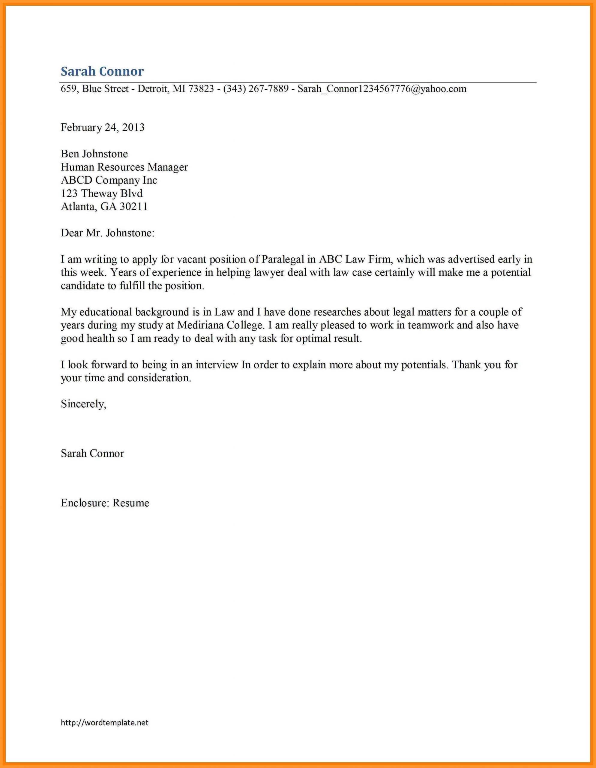 Paralegal Cover Letter With No Experience Sample Sample with sizing 2600 X 3350
