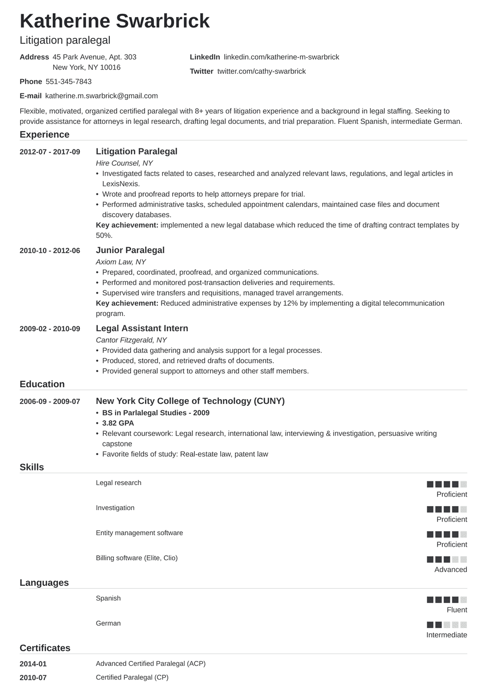 Paralegal Resume Samples Job Descriptions Skills Objectives pertaining to dimensions 990 X 1400