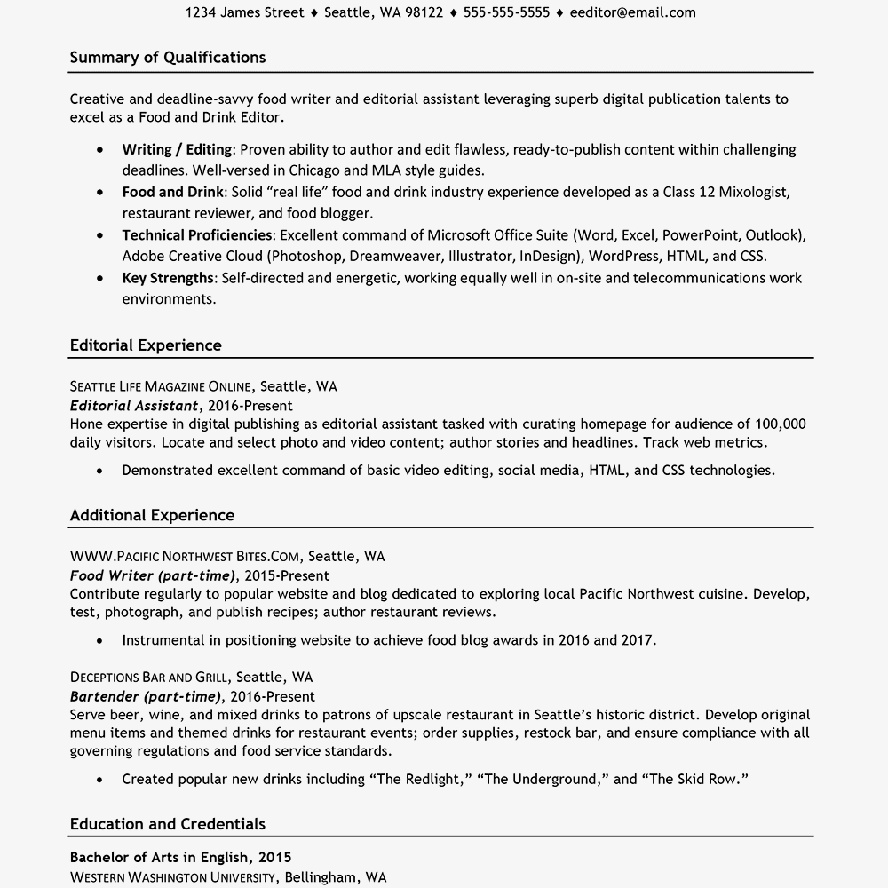 Part Time Job Resume Writing Tips And Examples in size 1000 X 1000