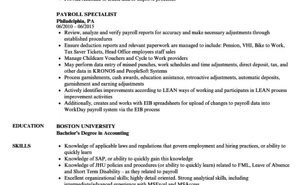 Payroll Resume Objective Akali inside sizing 860 X 1240