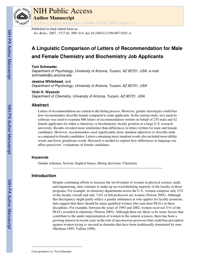 Pdf A Linguistic Comparison Of Letters Of Recommendation for proportions 850 X 1100