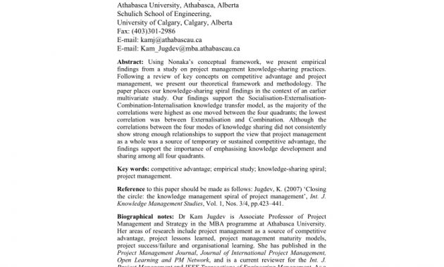 Pdf Closing The Circle The Knowledge Management Spiral Of in measurements 850 X 1100