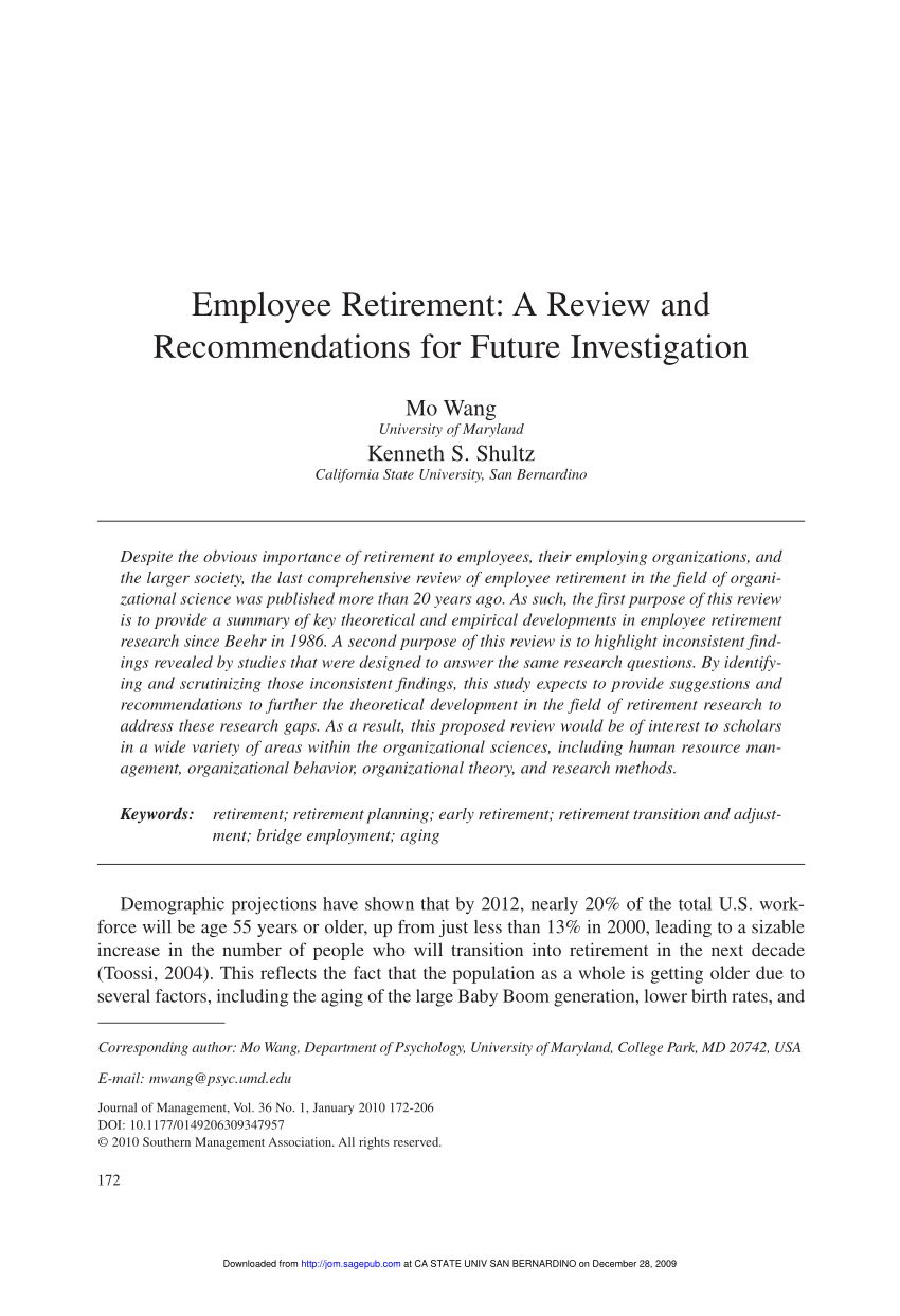 Pdf Employee Retirement A Review And Recommendations For in size 850 X 1243