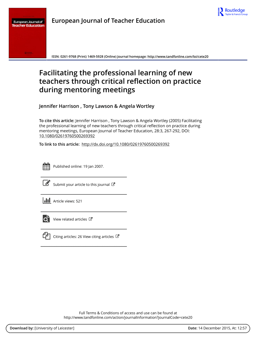 Pdf Facilitating The Learning Of New Teachers Through throughout sizing 850 X 1117