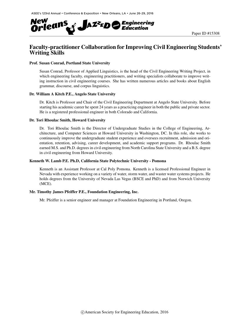 Pdf Faculty Practitioner Collaboration For Improving Civil regarding proportions 850 X 1100