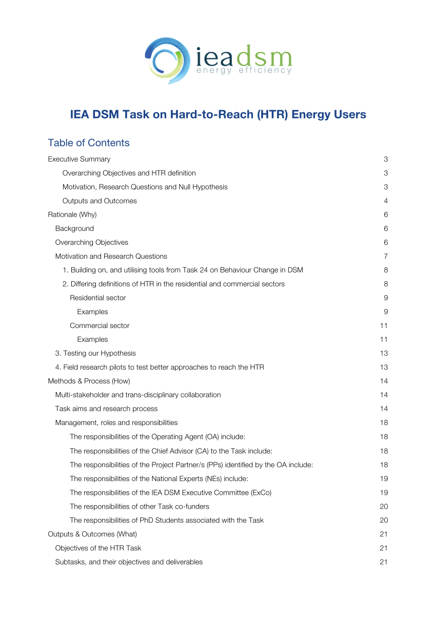 Pdf Iea Dsm Task On Hard To Reach Htr Energy Users throughout proportions 850 X 1202