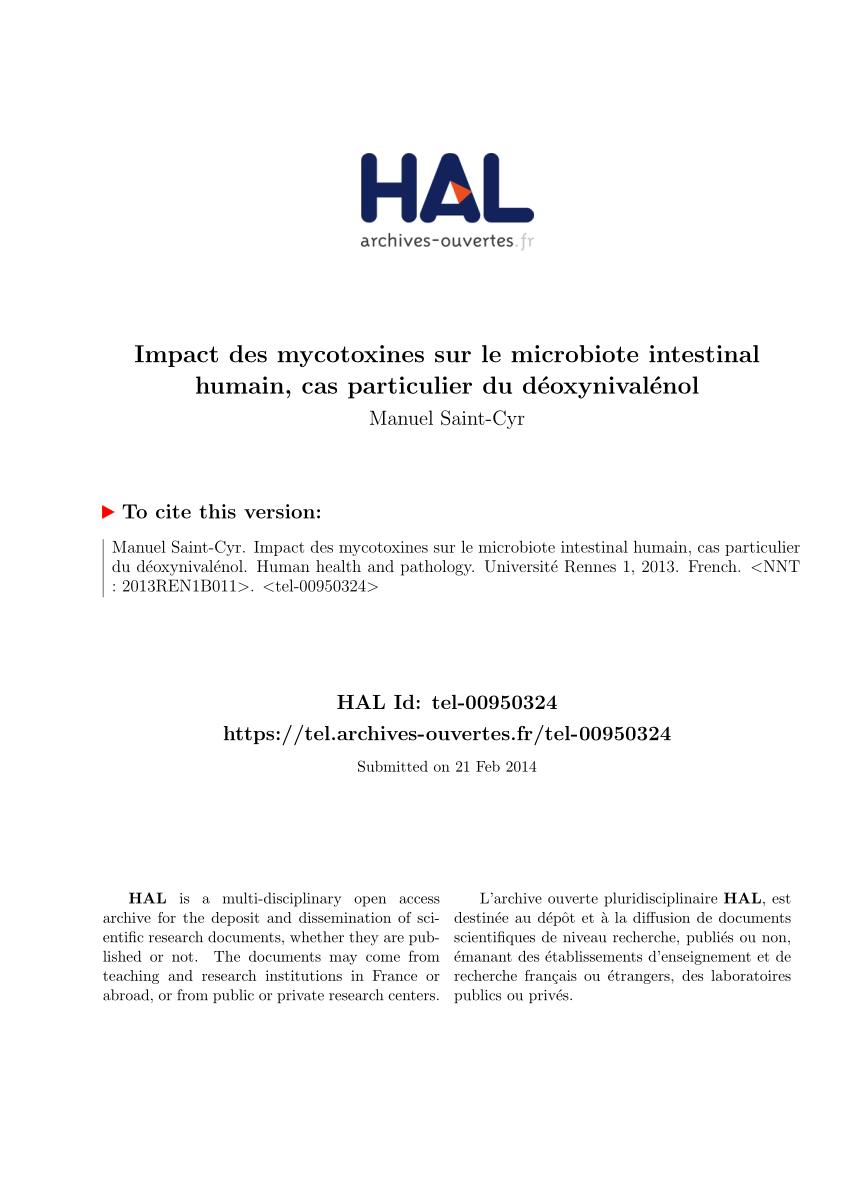 Pdf Impact Of Mycotoxins On The Human Gut Microbiota for sizing 850 X 1202