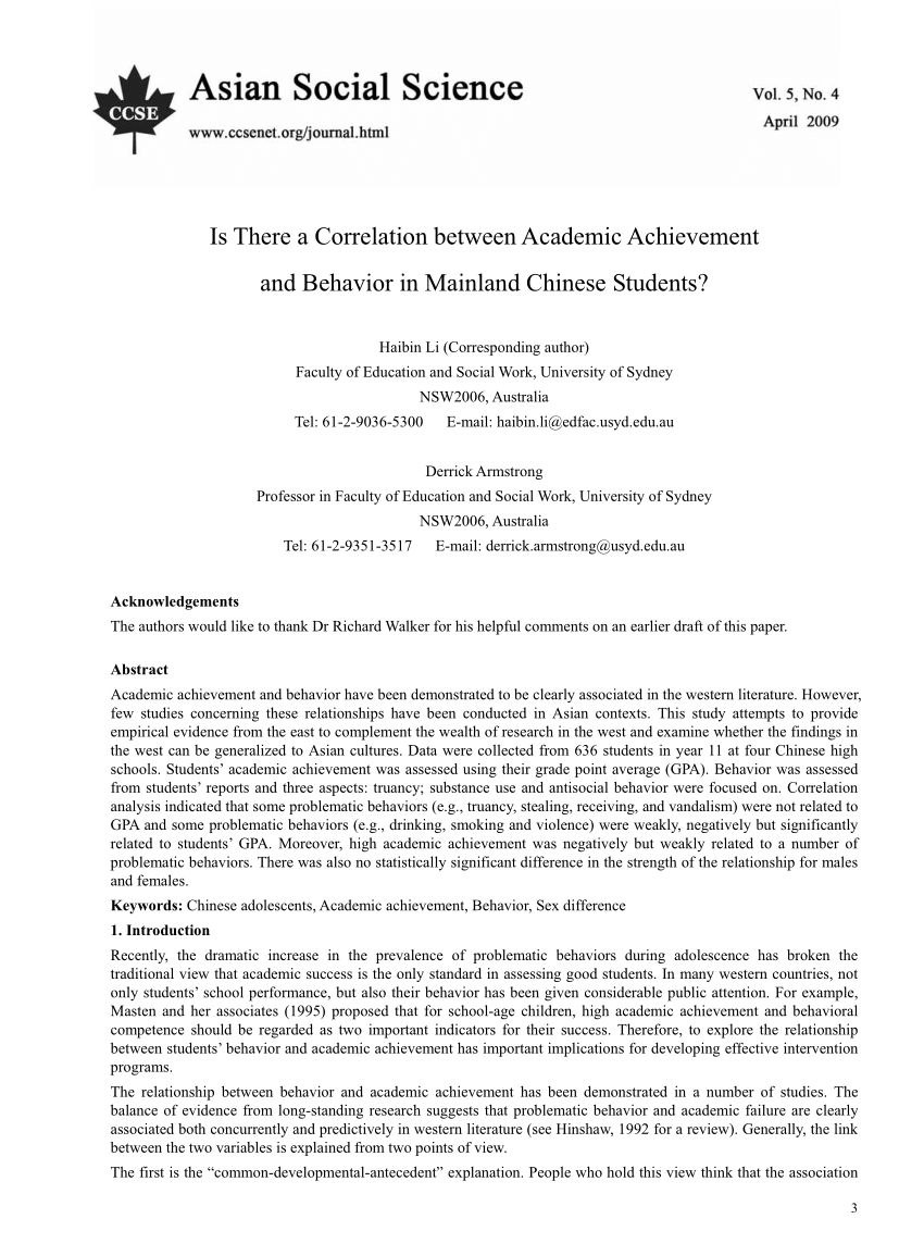 Pdf Is There A Correlation Between Academic Achievement And within dimensions 850 X 1155