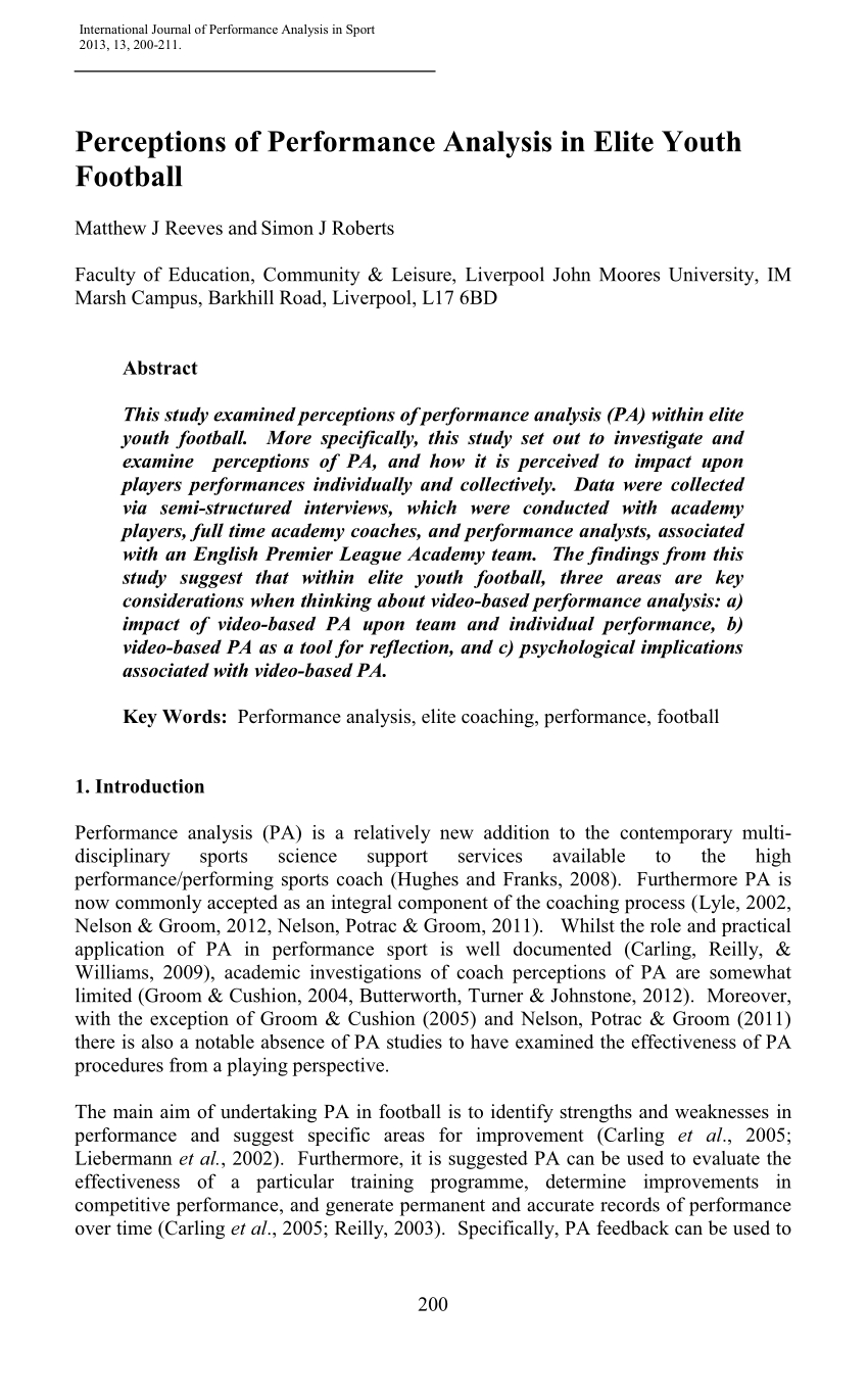 Pdf Perceptions Of Performance Analysis In Elite Youth Football inside size 850 X 1369