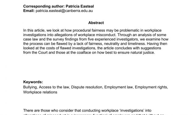 Pdf Procedural Fairness In Workplace Investigations in dimensions 850 X 1203