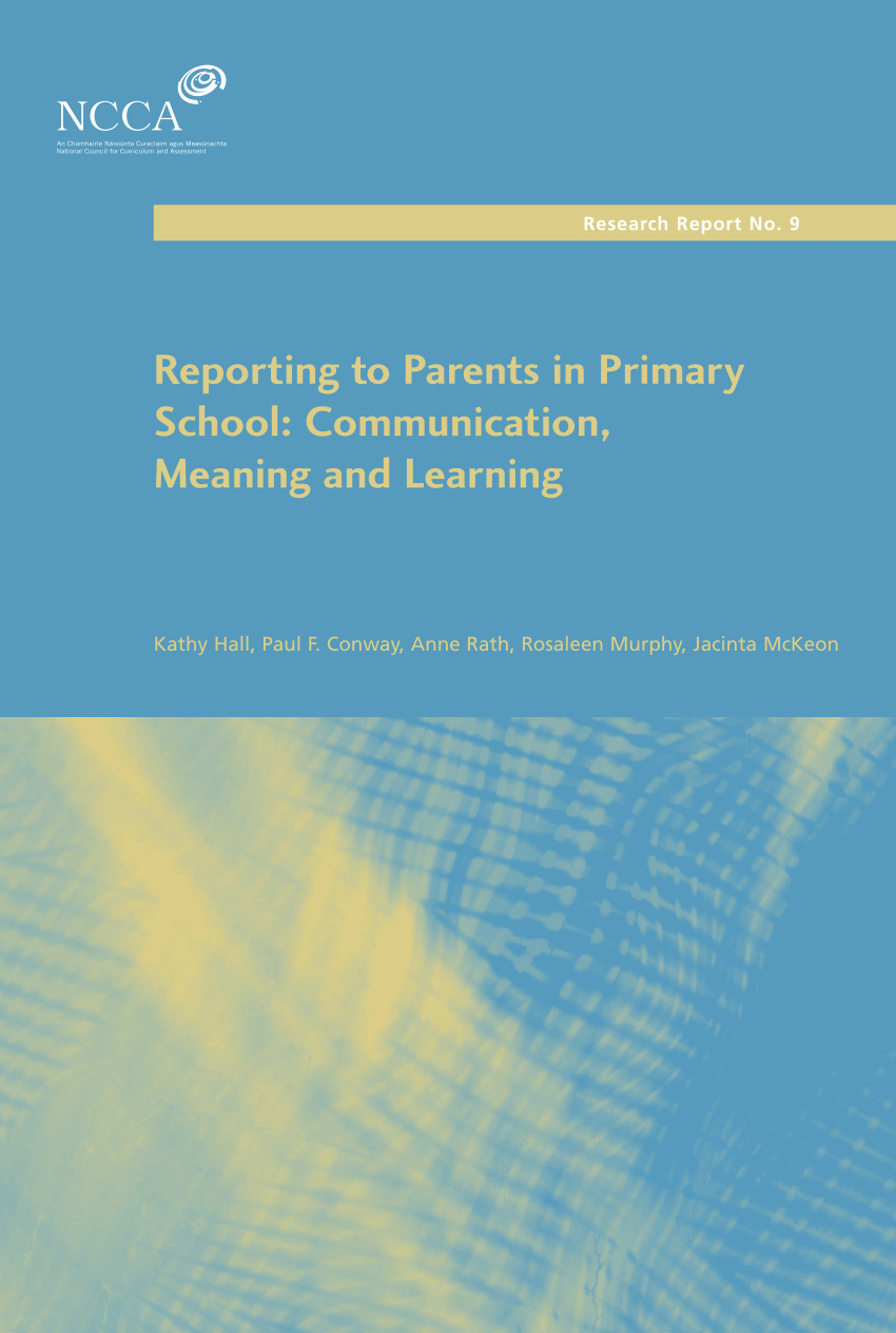 Pdf Reporting To Parents In Primary School Communication intended for measurements 850 X 1264