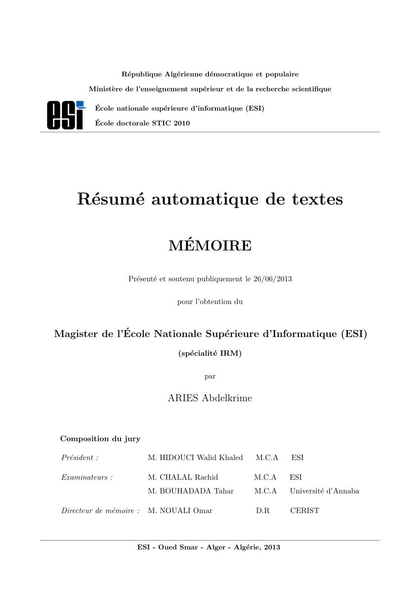 Pdf Rsum Automatique De Textes with proportions 850 X 1202