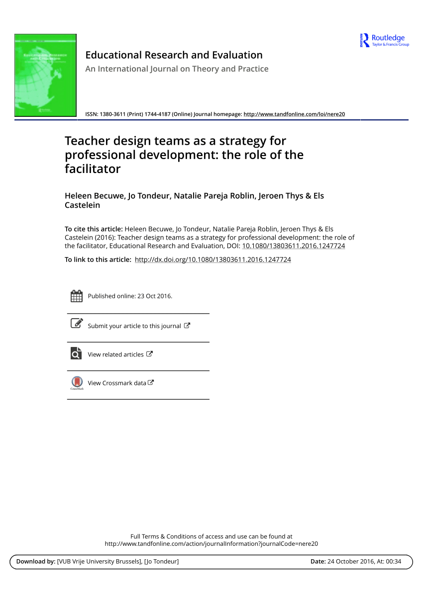Pdf Teacher Design Teams As A Strategy For Professional with size 850 X 1203