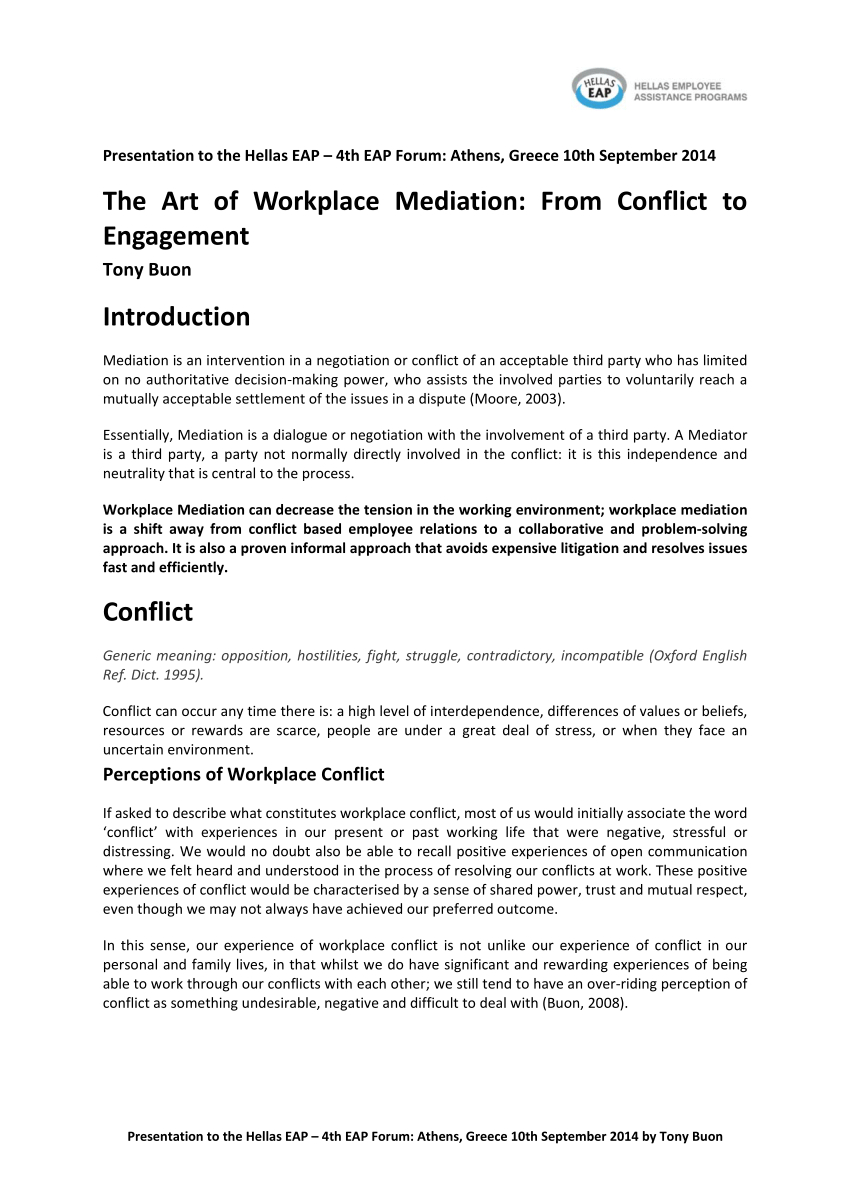 Pdf The Art Of Workplace Mediation From Conflict To Engagement pertaining to size 850 X 1203