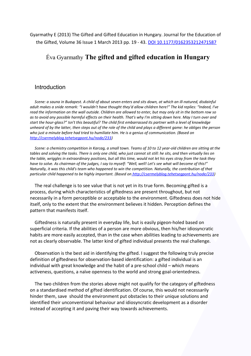 Pdf The Gifted And Gifted Education In Hungary with regard to measurements 850 X 1203