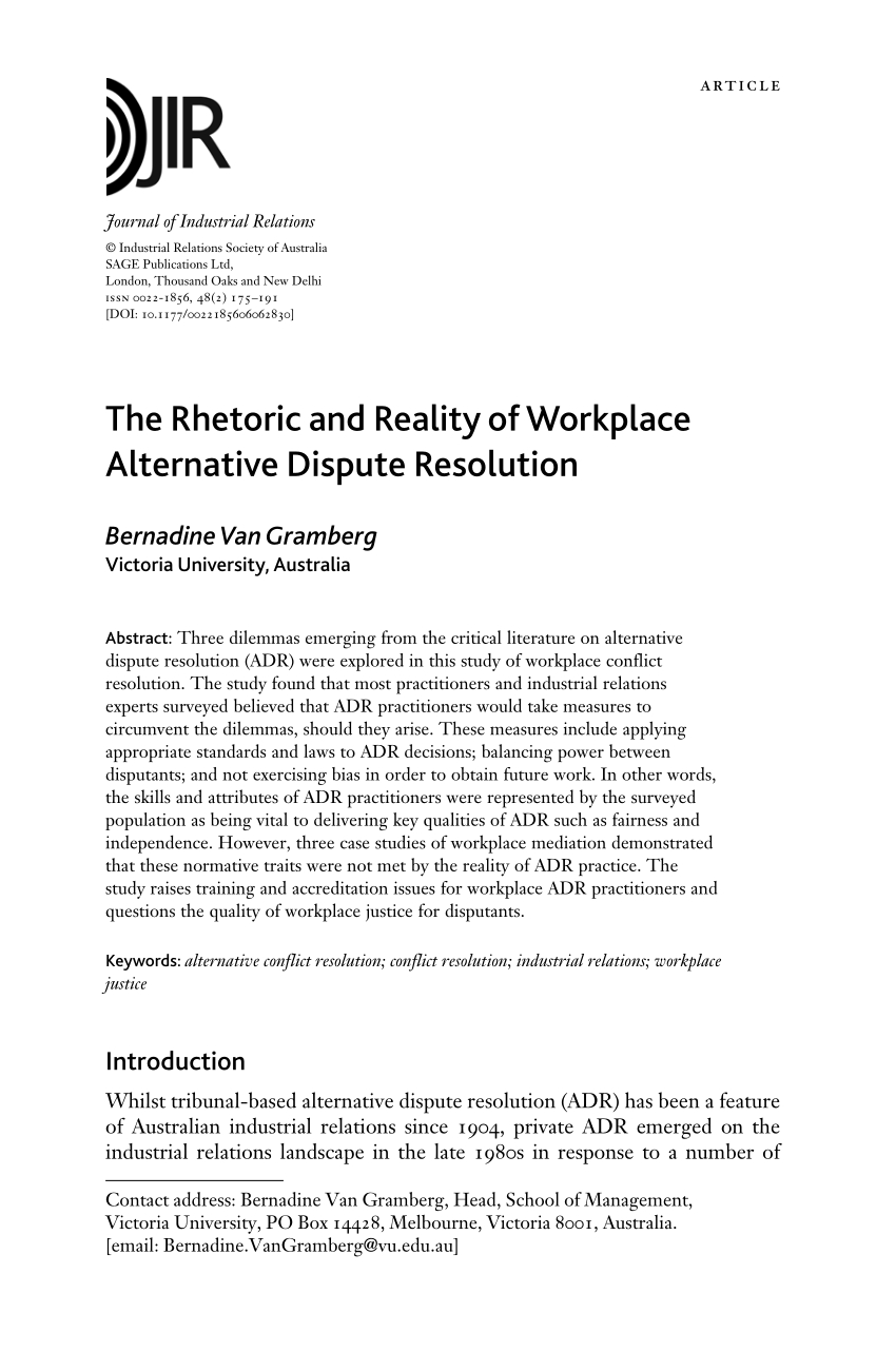 Pdf The Rhetoric And Reality Of Workplace Alternative throughout sizing 850 X 1302