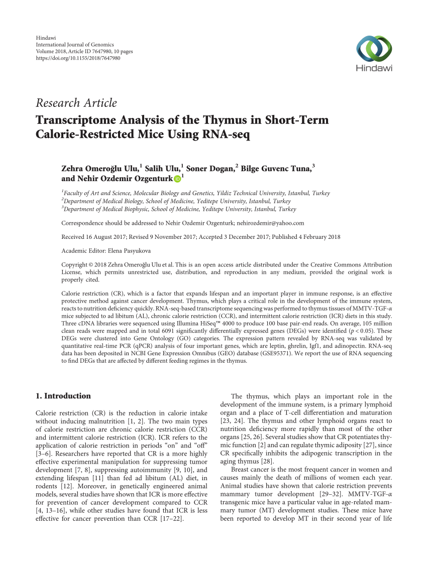 Pdf Transcriptome Analysis Of The Thymus In Short Term intended for sizing 850 X 1134