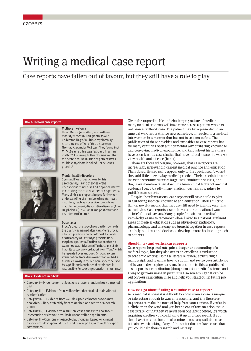 Pdf Writing A Medical Case Report intended for dimensions 850 X 1187