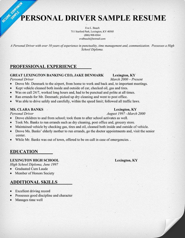 Personal Driver Resume Akali regarding measurements 620 X 800