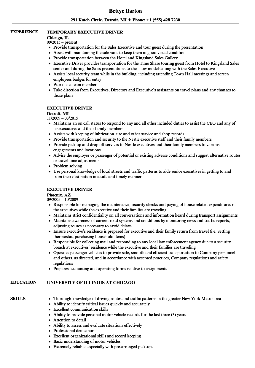 Personal Driver Resume Caflei pertaining to proportions 860 X 1240