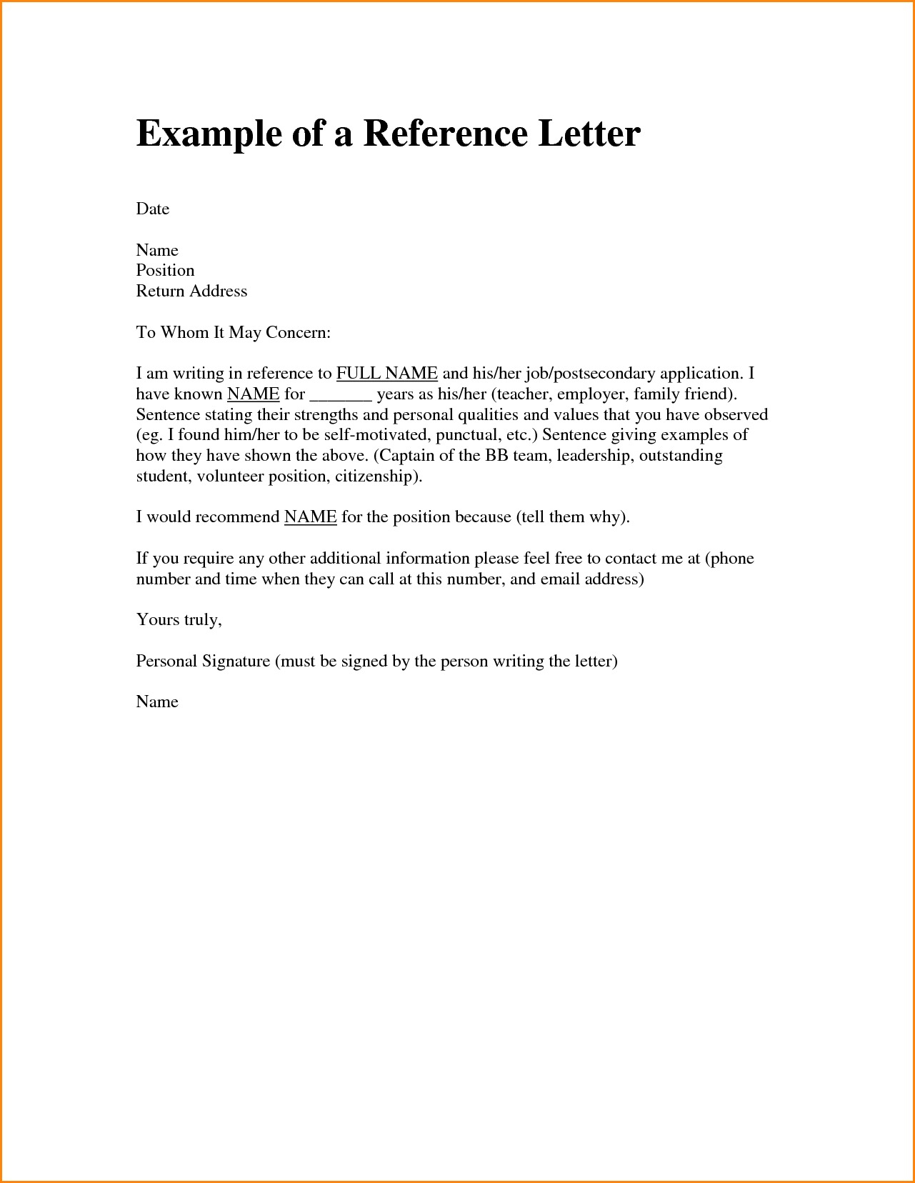 Personal Letter Of Recommendation Generator Debandje for size 1281 X 1656