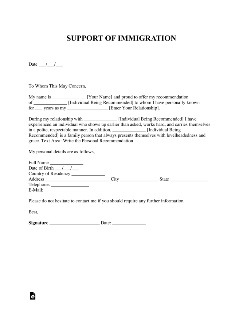 Personal Recommendation Letter For Immigration Ilika with regard to proportions 791 X 1024
