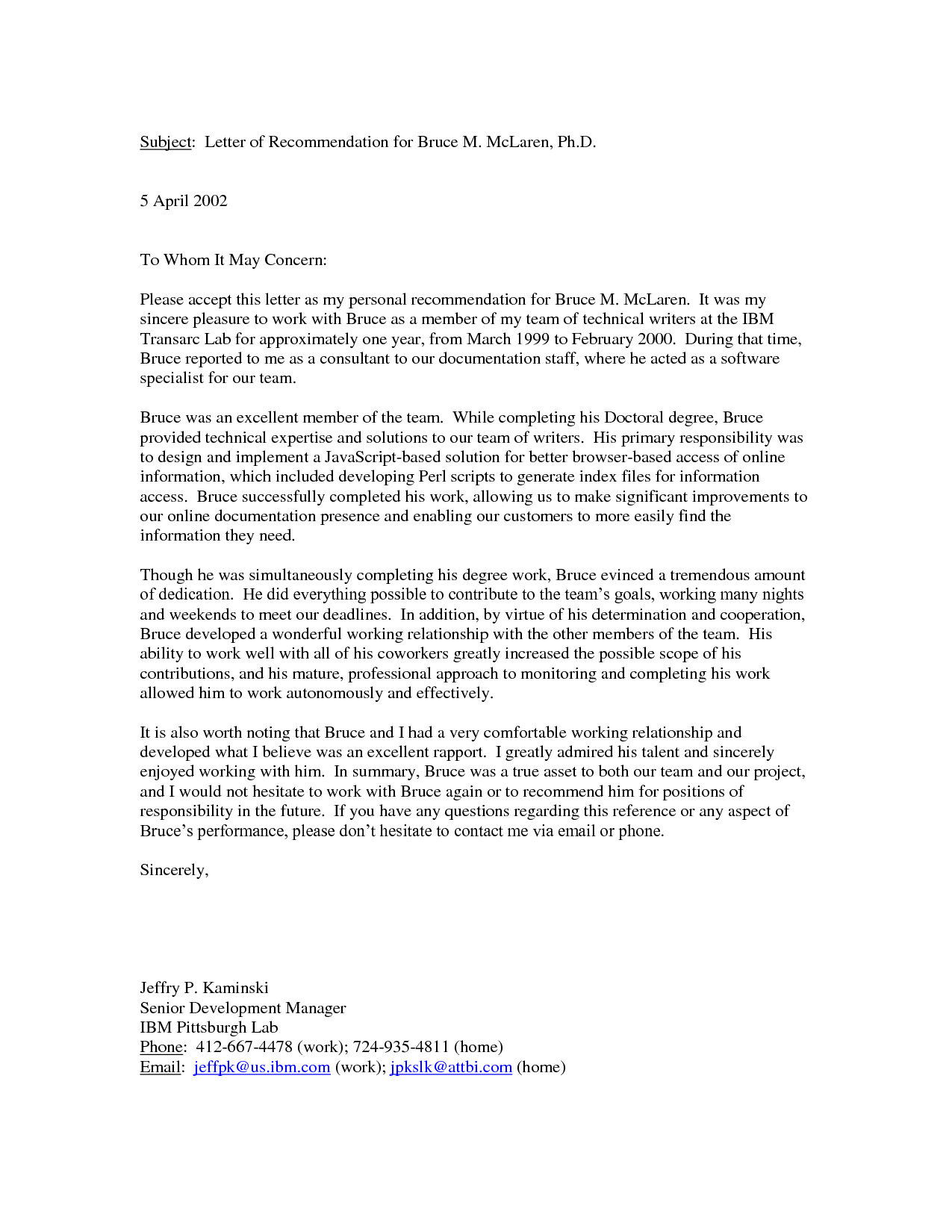 Personal Reference Letter Template Reference Letter regarding measurements 1275 X 1650