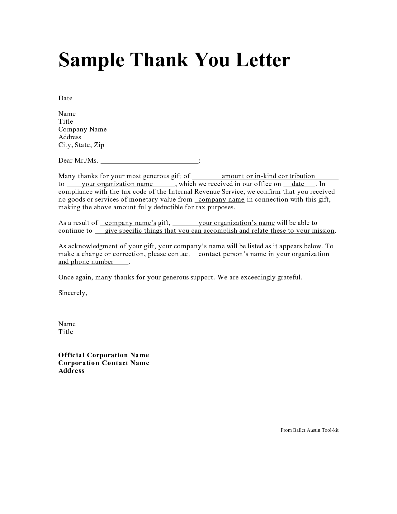 Personal Thank You Letter Personal Thank You Letter intended for size 1275 X 1650