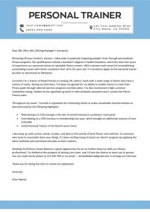 Personal Trainer Cover Letter Example Resume Genius intended for size 800 X 1132