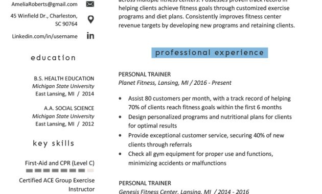 Personal Trainer Resume Sample And Writing Guide With pertaining to proportions 800 X 1132