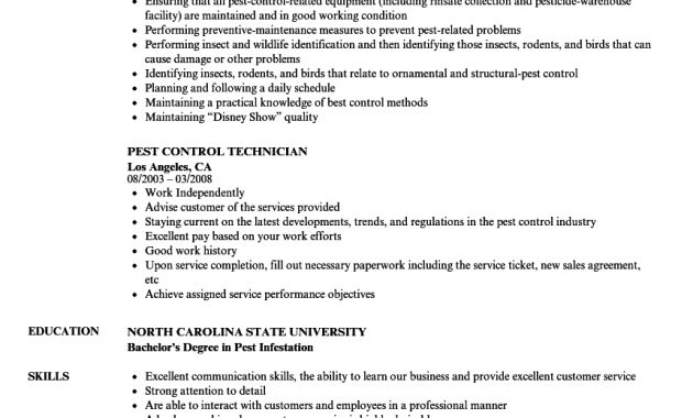 Pest Control Technician Resume Samples Velvet Jobs inside size 860 X 1240