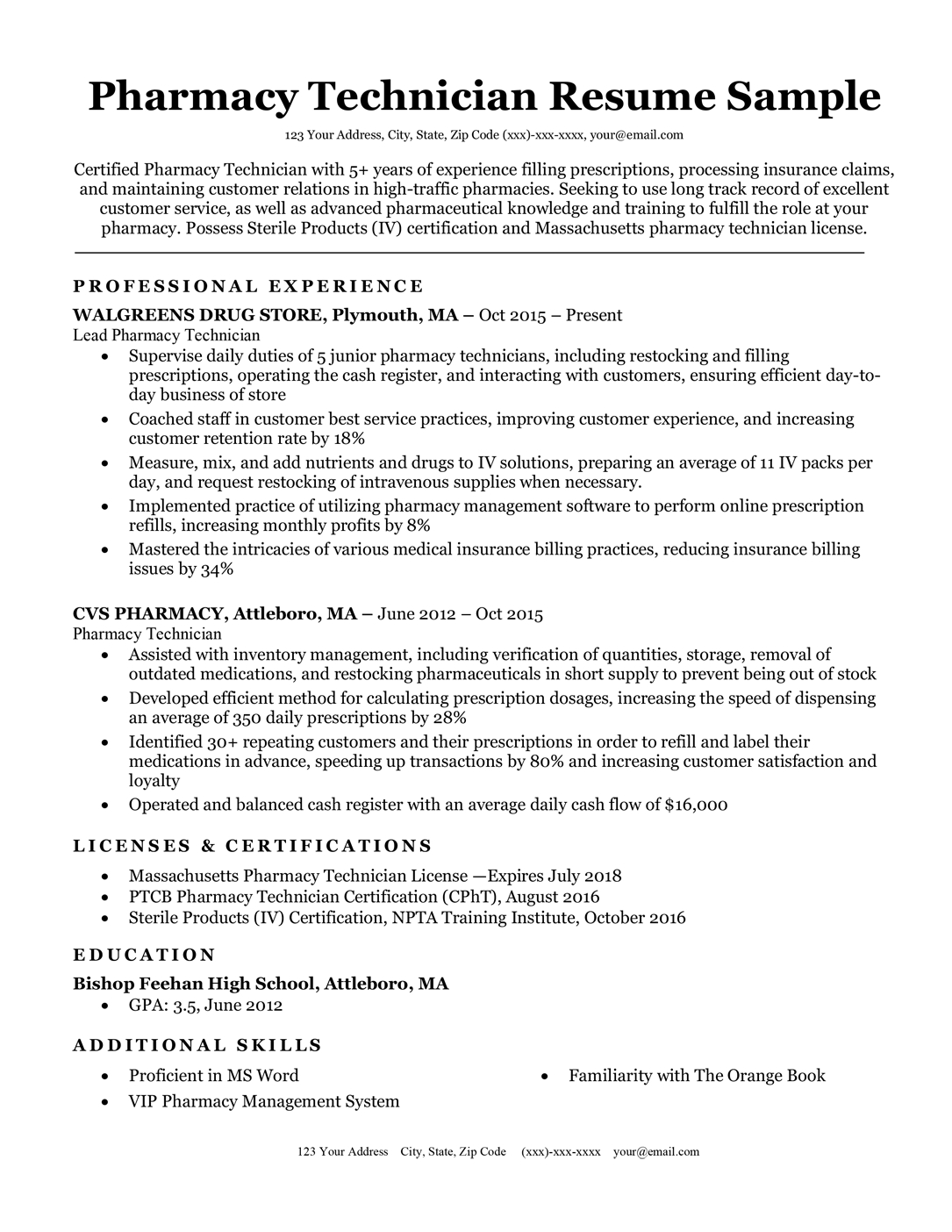 Pharmacy Technician Resume Sample Tips Resumecompanion for measurements 1085 X 1404