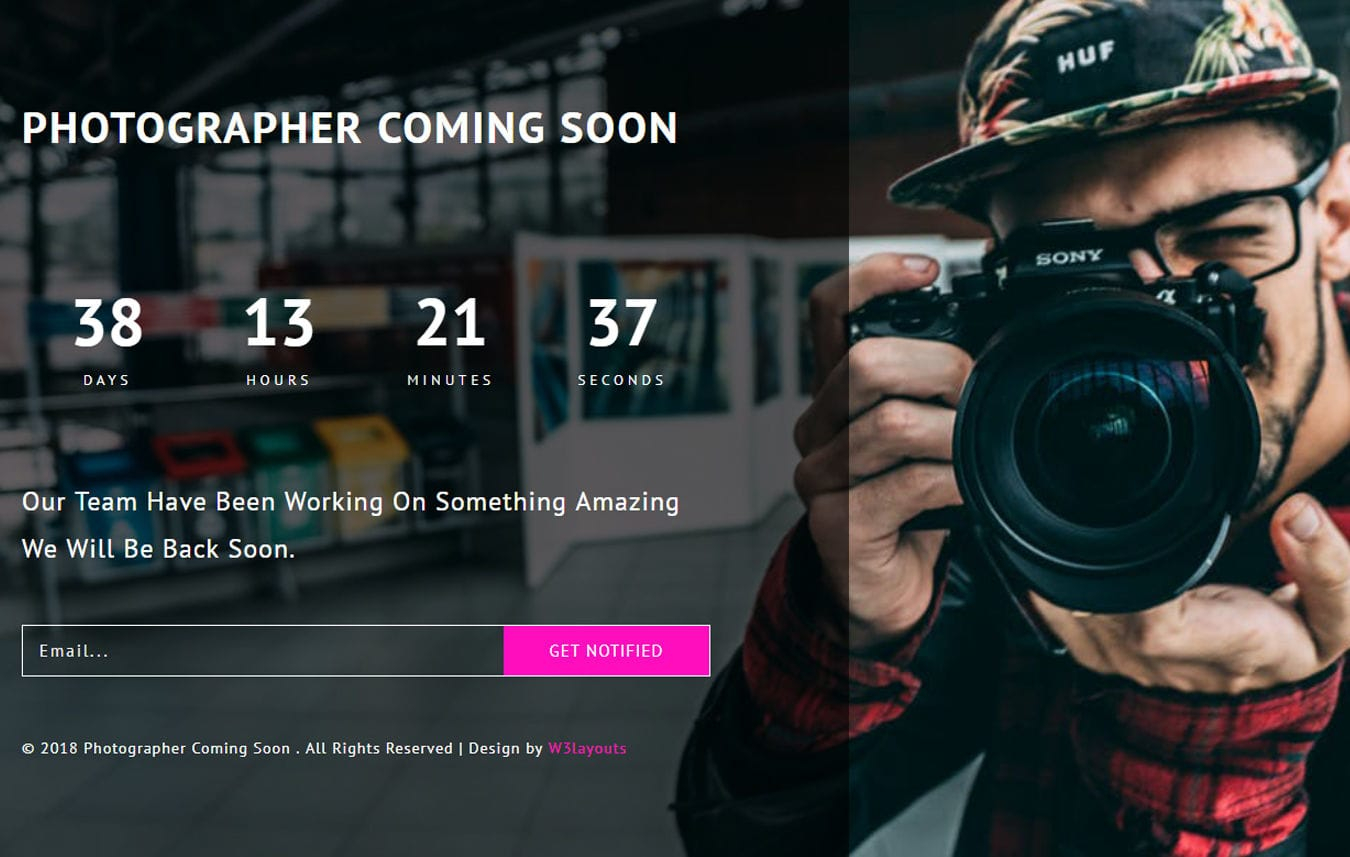 Photographer Coming Soon Responsive Widget Template W3layouts inside sizing 1350 X 857