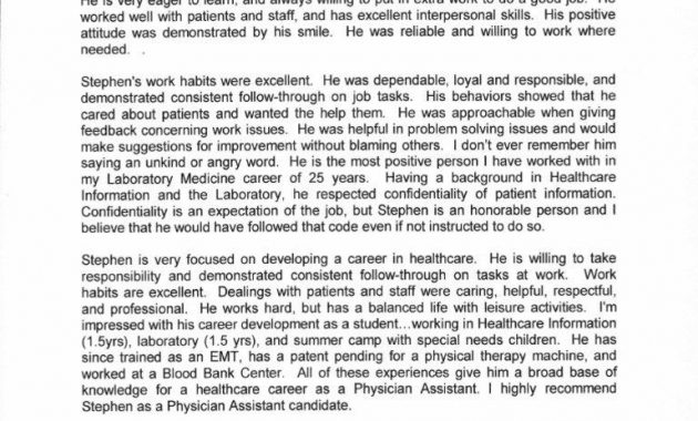 Physician Assistant Application Letter Of Recommendation for sizing 768 X 1024