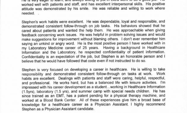 Physician Assistant School Application Recommendation Letter intended for proportions 768 X 1024