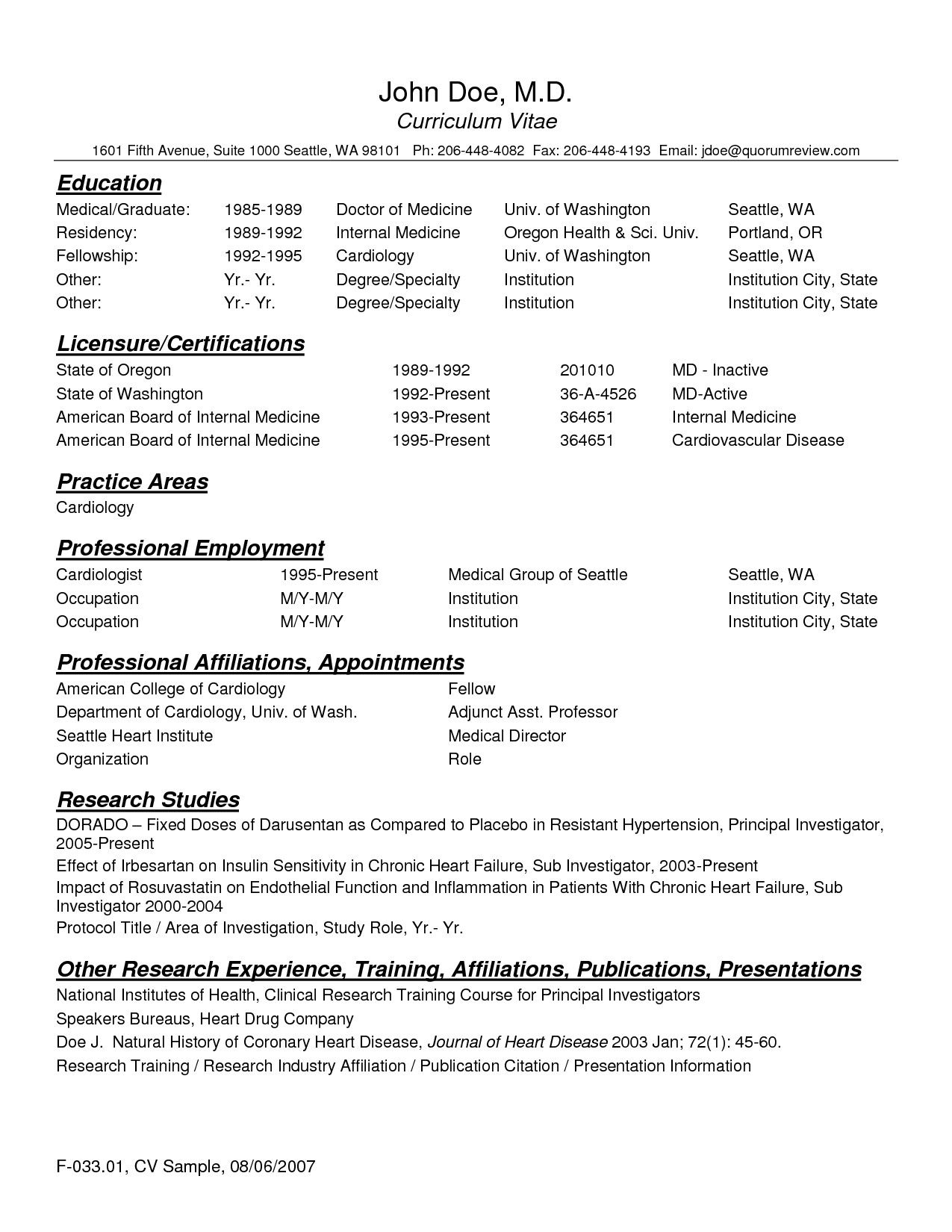 Physician Cv Sample Debandje regarding dimensions 1275 X 1650