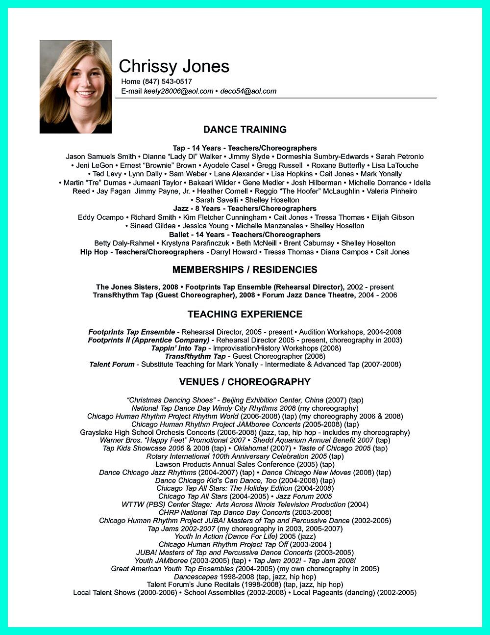 Pin Erica Lowe On All Things Dance Dance Resume within size 1000 X 1294