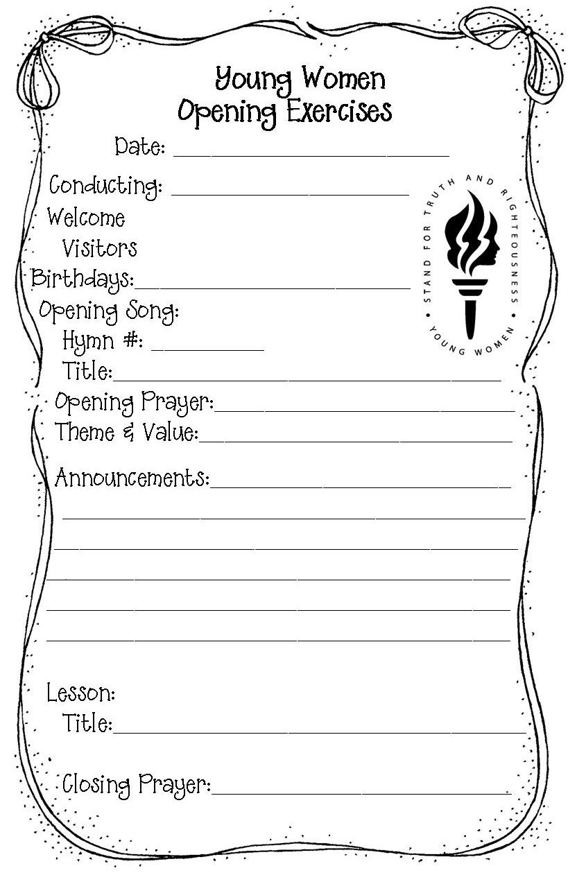 Lds Yw Presidency Meeting Agenda Template Invitation Template Ideas