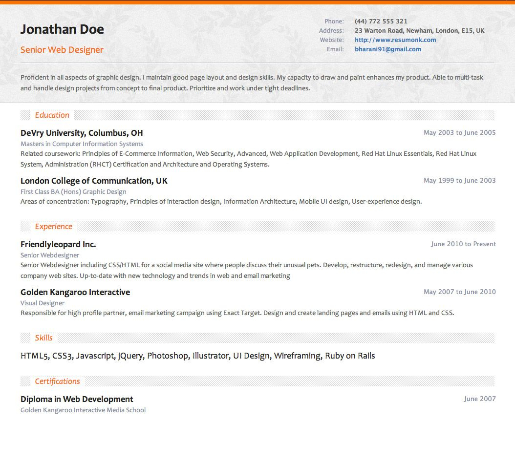 Pin Resumonk On Beautiful Rsum Designs Web Design in measurements 1054 X 954