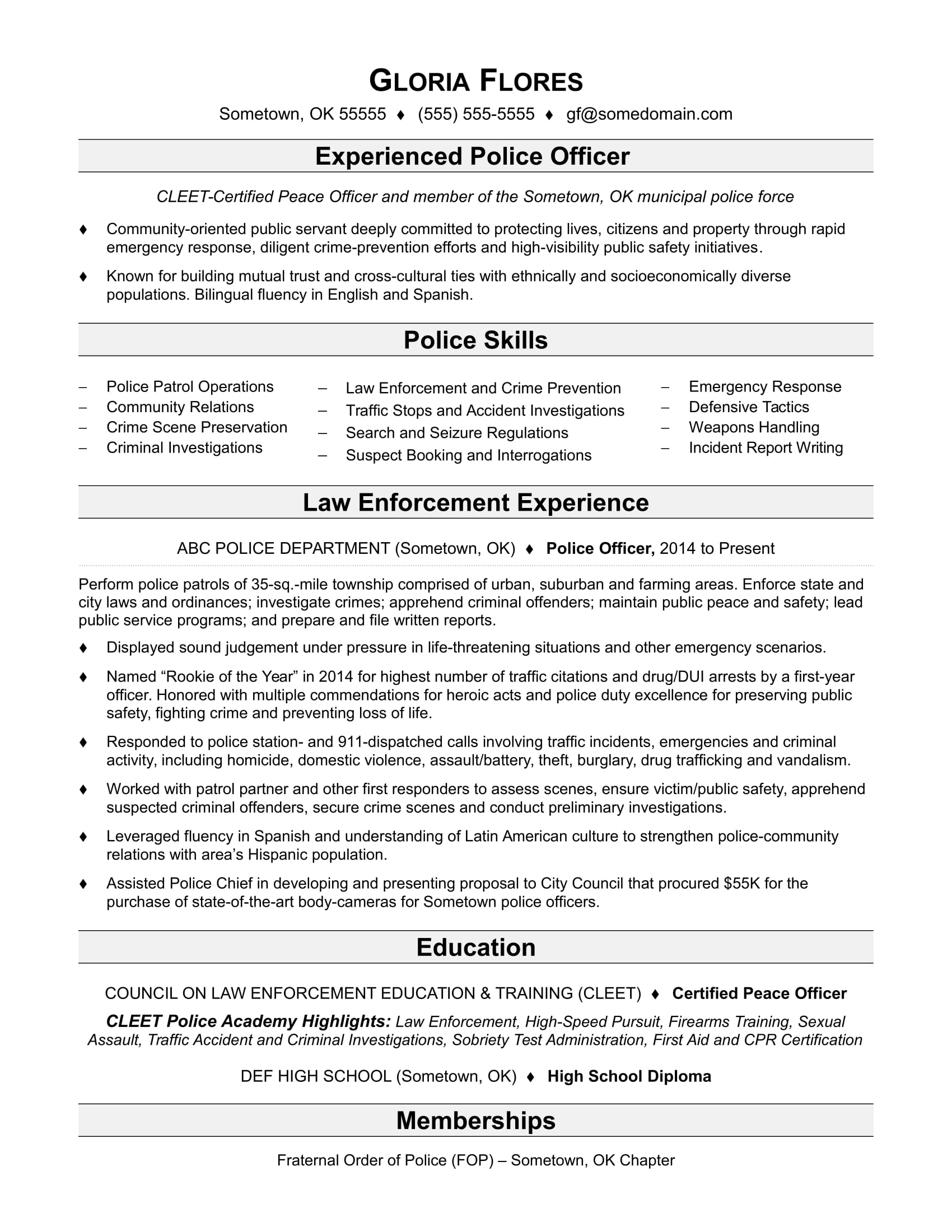 Police Officer Resume Sample Monster pertaining to dimensions 1700 X 2200