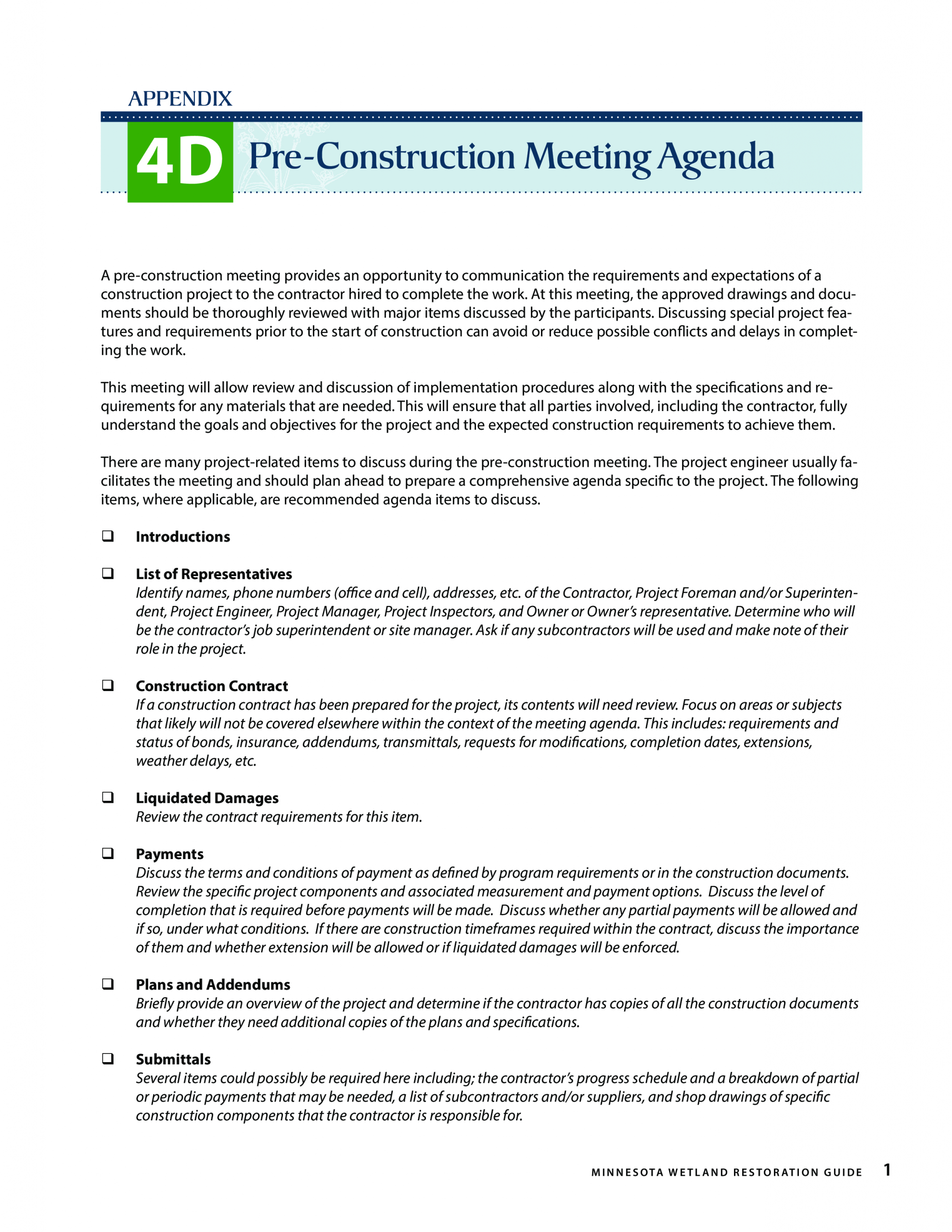 Pre Construction Meeting Agenda Templates At for measurements 2550 X 3300
